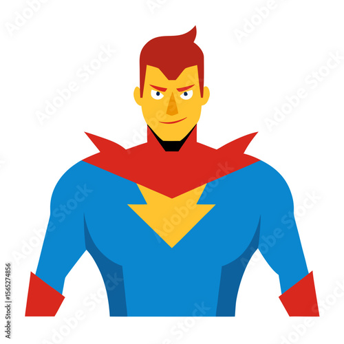 super man vector on white
