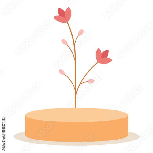empty podium vector flower tree
