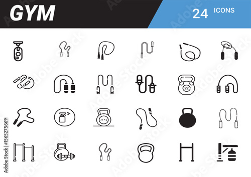 Gym Exercise Icons Set