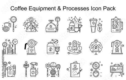 Coffee Equipment & Processes Icon Pack