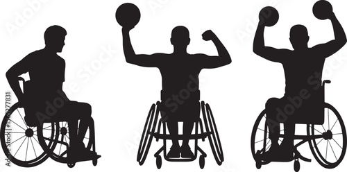 Playful Dog in Wheelchair Basketball Action Illustration