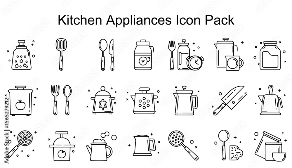 Fototapeta premium Kitchen Appliances Icon Set