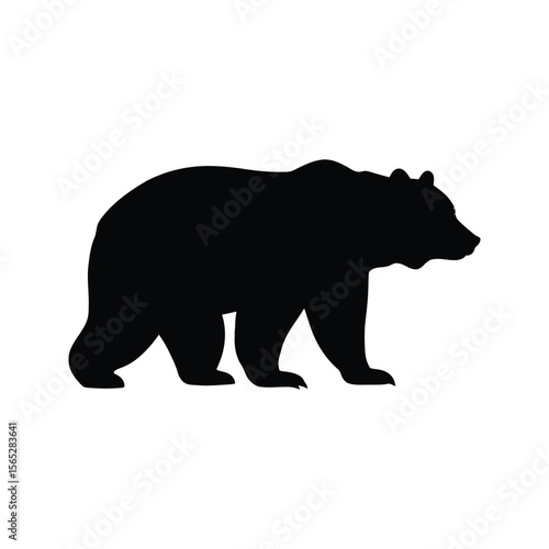 Black bear silhouette walking bear wild animal nature graphic vector illustration wildlife icon printable design bear clipart forest animal