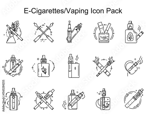 E-Cigarette/Vaping Icon Set