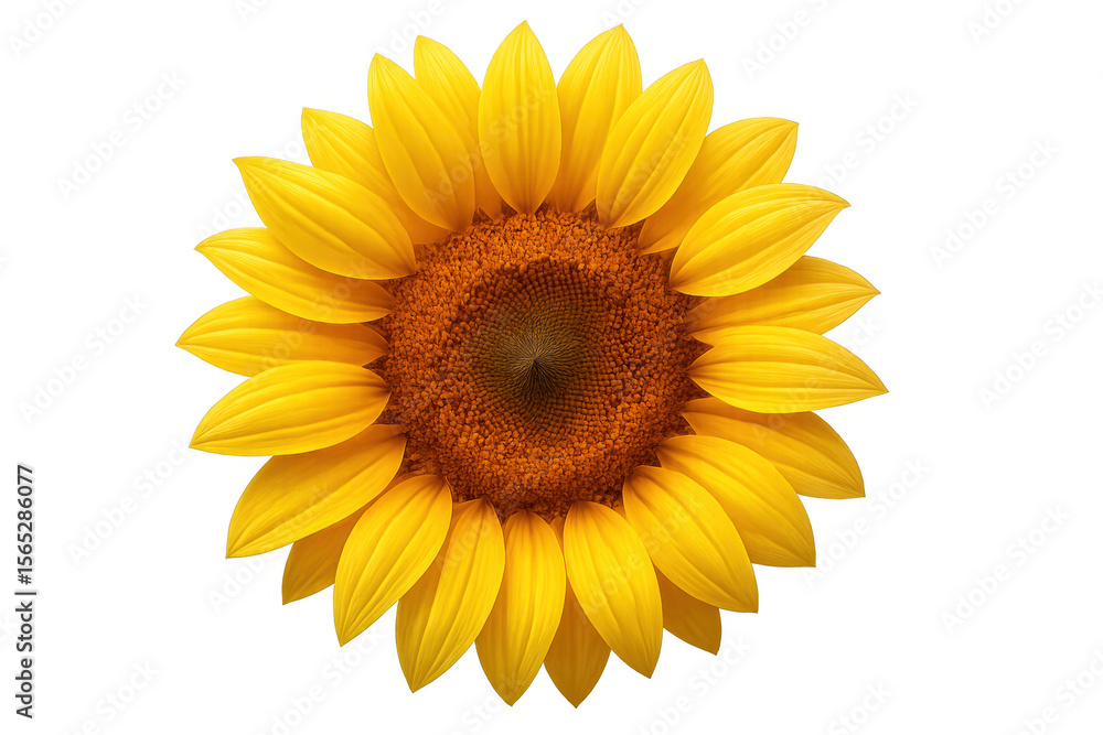 Sunflower bloom featuring bright yellow petals, intricate dark center, sharp focus against transparent backdrop Sunflower bloom featuring bright yellow petals, intricate dark center, sharp focus against transparent backdrop