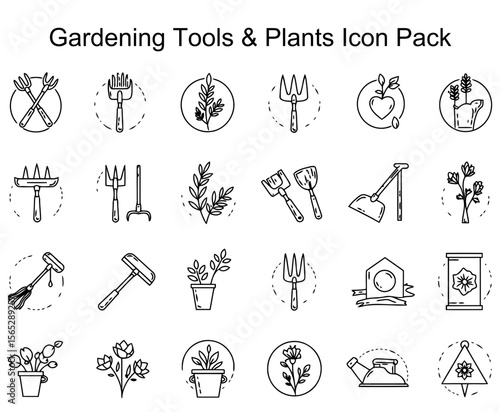 Gardening Tools & Plants Icon Pack