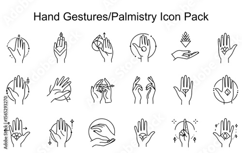 Hand Gestures/Palmistry Icon Pack