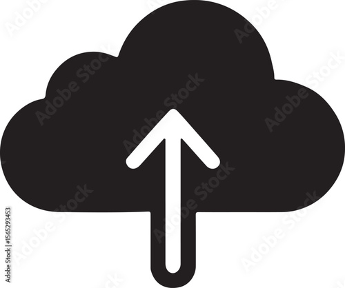 Upload to Cloud Secure File Storage and Data Backup Icon