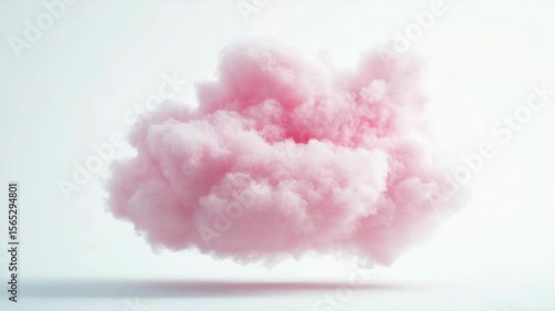 A pink cloud in the sky. It is in the air