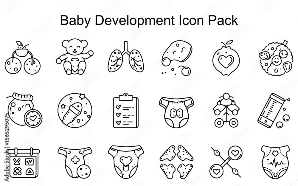 Fototapeta premium Baby Development Icon Pack