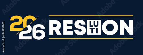 2026 New Year resolution text on clean dark blue background. Modern and minimal design concept, ideal for goals, planning, motivation, and self-improvement themes in the new year.