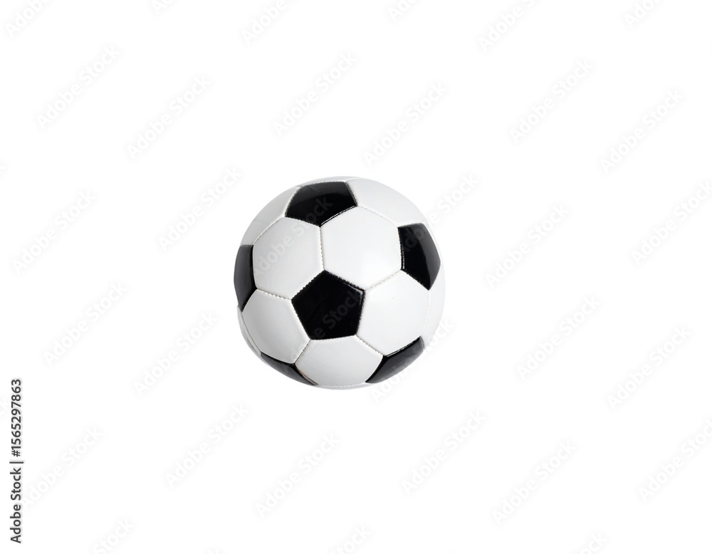 Top View of Soccer Ball in Stretched Goal Net, Isolated on White Background Top View of Soccer Ball in Stretched Goal Net, Isolated on White Background