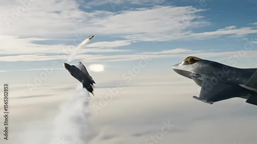 Fighter jet dogfight high altitude military aircraft Air Force 