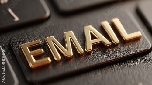 Gold EMAIL Key on a Keyboard: Ideal for Digital Communication and Business Themes