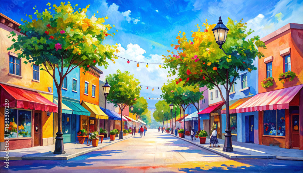 Obraz premium colorful town in the city