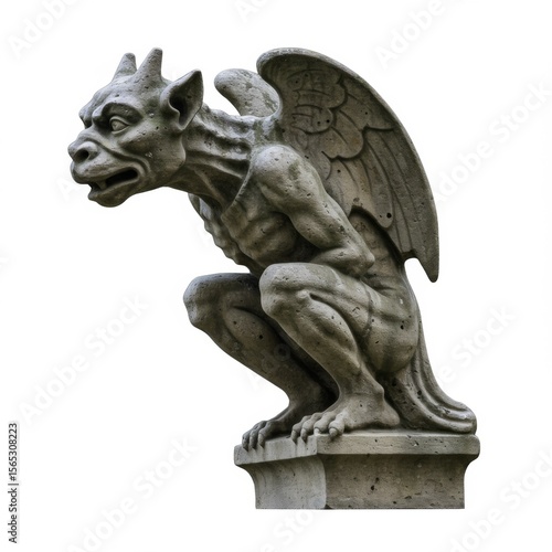 Wallpaper Mural Gray Stone Gargoyle Statue on White Background Torontodigital.ca