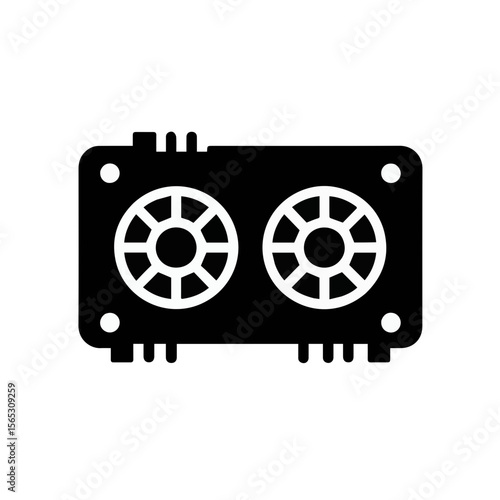 GPU Video Card Vector Icon. Graphics processor for computer
