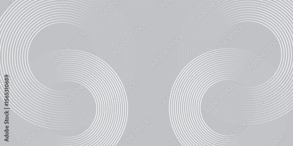 Fototapeta premium Abstract white glowing geometric lines on gray background. Modern shiny blue circle lines pattern. Futuristic technology concept. Suit for cover, poster modern