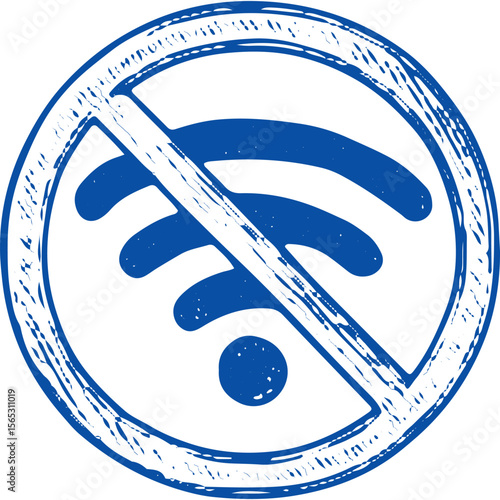 Bold Wi-Fi off icon, perfect for digital detox and connectivity-free stock graphics