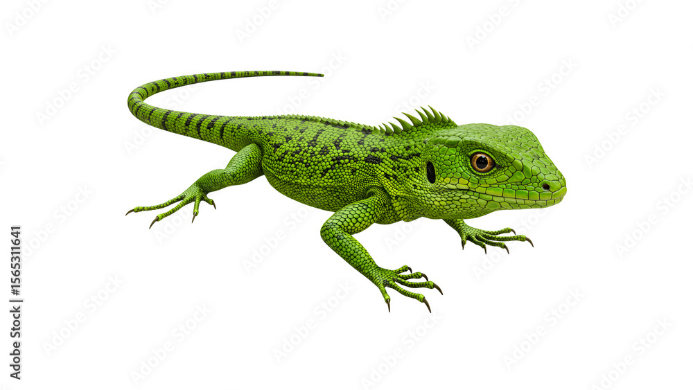 Fototapeta premium lizard chameleon on white background