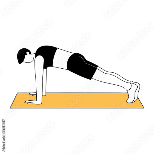 Fitness Push Ups Silhouette for Workout Design 