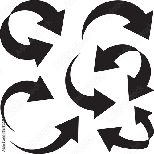 Curved Arrows Set Vector Graphics for Design Projects