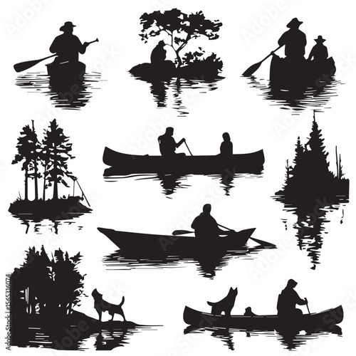 canoeing silhouette