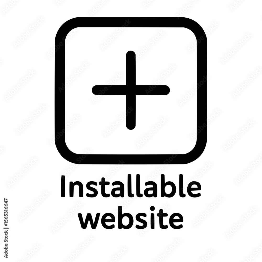 Fototapeta premium App icon with '+' symbol. Installable website