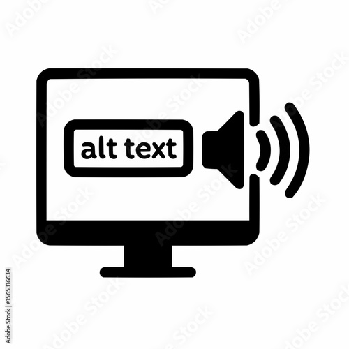 Screen reader with 'alt text' tag. Inclusive design