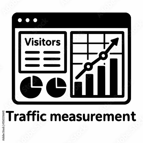 Dashboard with visitor graphs. Traffic measurement