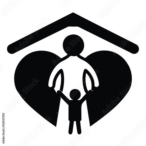 Social worker element isolated foster care symbol on white background