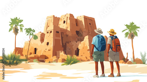 Elderly African American couple marvel at natural scene of beauty