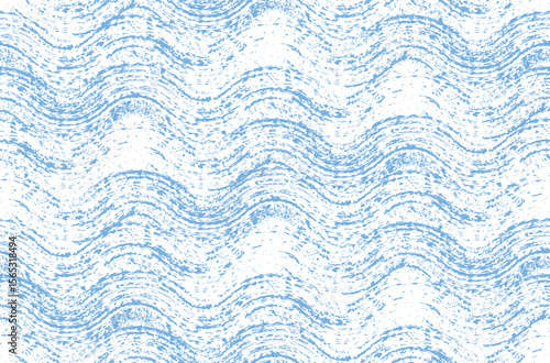 Seamless wave pattern. Wavy grunge brush stroke. Hand drawn water sea vector background. 