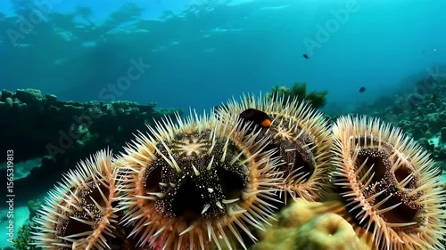 Close up of corals predator, they have tentacles with deadly cells that harpoon and paralyze tiny prey, Great Barrier Reef, Australia.
