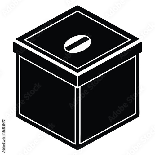 Social worker element isolated donation box on white backgroun