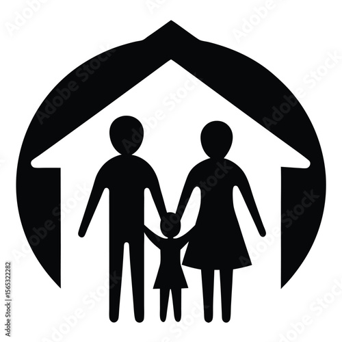 Social worker element isolated foster care symbol on white background