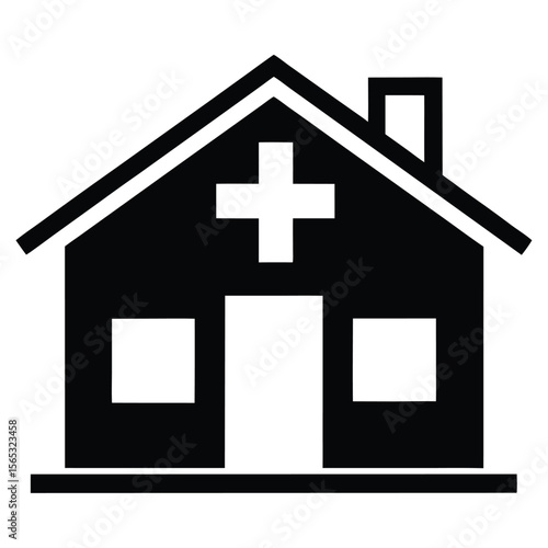 Social worker element isolated hospital icon on white background