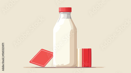 Milk Bottle Referee Red Card Illustration