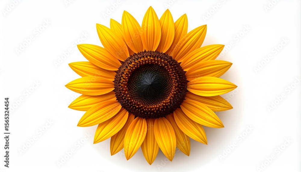 Vector Sunflower Illustration on White Background – Realistic Style Vector Sunflower Illustration on White Background – Realistic Style