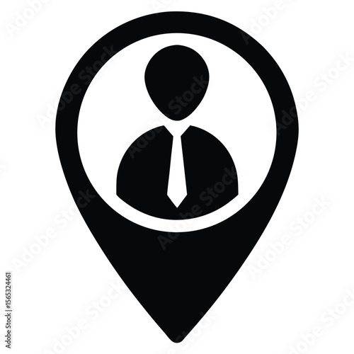 Social worker element isolated outreach map on white background