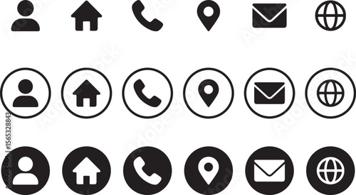 Business Card Icons or Contact Us Icons 