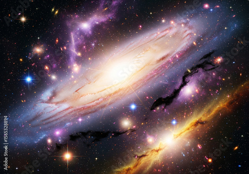 Vastness of Space with a Bright Galaxy