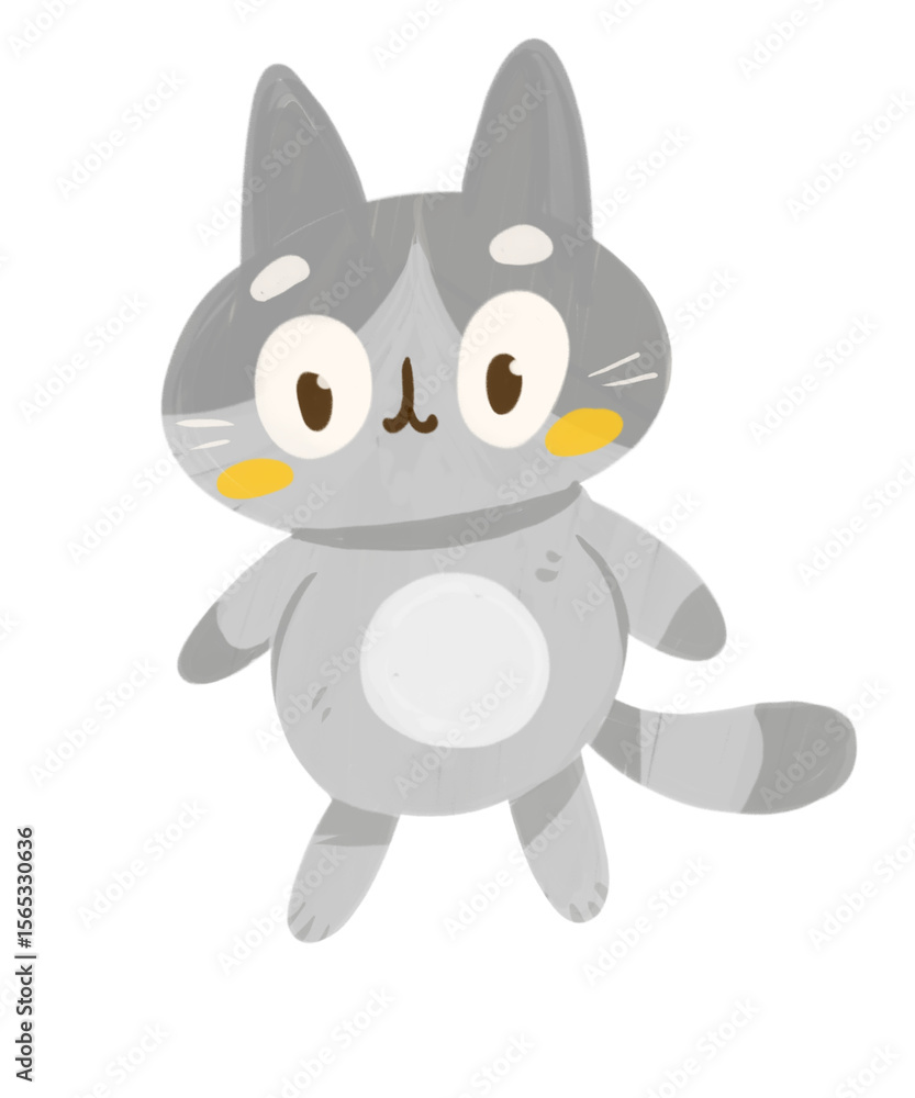 A calm and friendly cat, hand-drawn with soft gray tones and stripes, great for pet-themed projects or children’s decor. A calm and friendly cat, hand-drawn with soft gray tones and stripes, great for pet-themed projects or children’s decor.