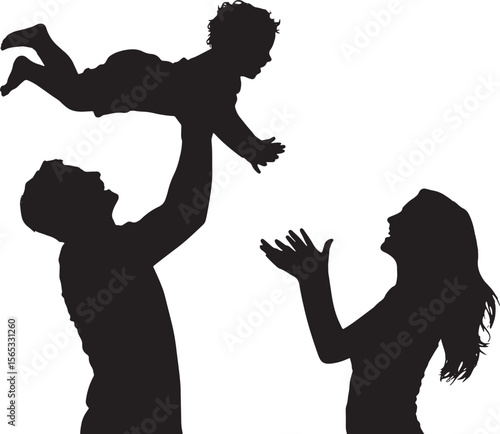 Father and Child Silhouette A Heartwarming Moment of Playful Connection