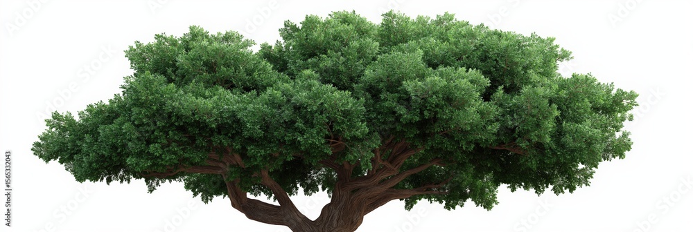 Fototapeta premium Majestic oak tree with sprawling branches and lush green foliage