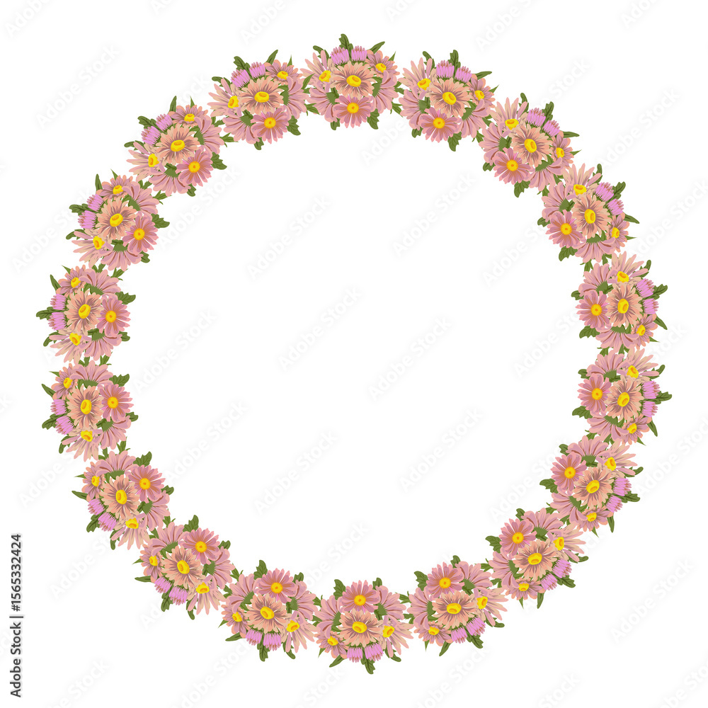 Obraz premium Aesthetic florals ornament pattern set border frame illustration for decorate art