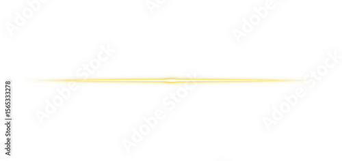 Glowing long line. Yellow light rays, Neon line futuristic energy sign, Flare light, laser beam effect. Isolated design elements PNG