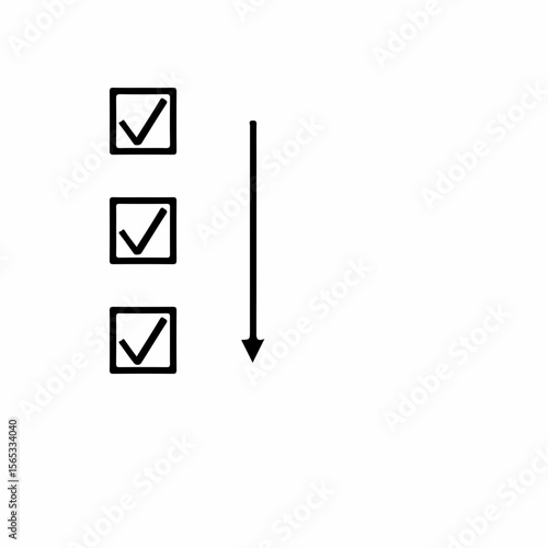 Checklist with Arrow Icon Symbolizing Task Completion and Workflow Progression Representing Productivity Organization and Process Management in a Clean Design