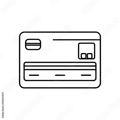 Editable Line Art Vector of Debit Card for Payment Illustrations