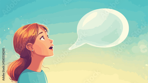 Comic Cartoon Bubble Talk: Thinking and Speaking, Conceptual Message